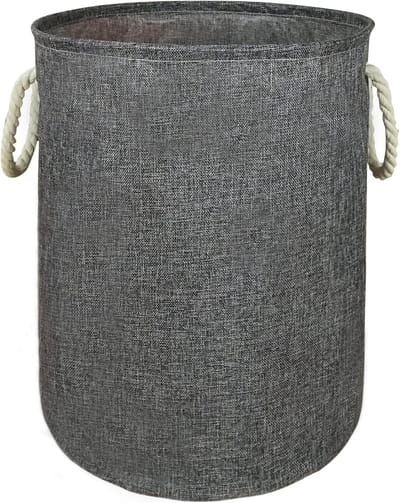 Grote Ronde Wasmand van Waterdicht Canvas met Handvatten voor Kinderkamer en Speelgoedopslag
