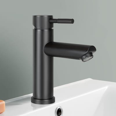 Moderne Zwarte Wastafelmengkraan met Enkele Hendel - Perfect voor Badkamer en Keuken, Stijlvol en Functioneel