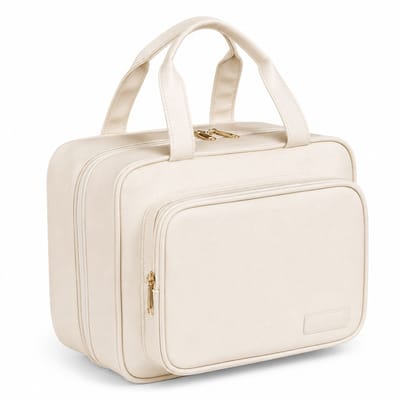 Hangende Toilettas Unisex - Reis Toilettas met Ophanghaak - Make-up Organizer - Waterafstotend - Beige