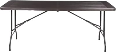 180 cm Opvouwbare Tafel - Draagbare en Robuuste Kunststof Eettafel - Half Opklapbaar voor Binnen en Buiten - Ideaal voor Kamperen, Picknick en Feesten