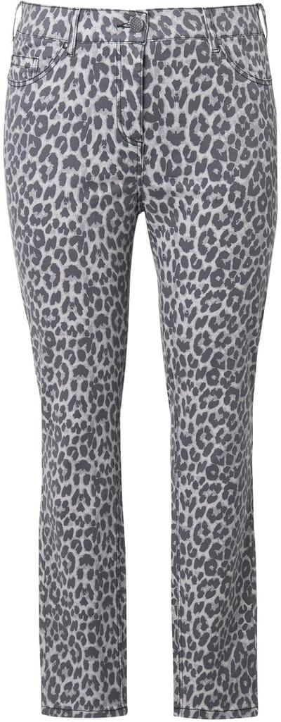 Ulla Popken - Dames - Jeans Sarah leomotief smalle pijp stretchtwill - Lichtgrijs - Maat 46