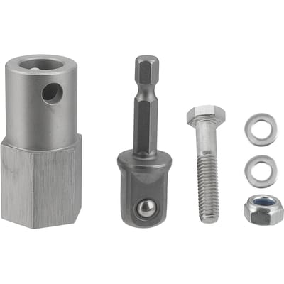 Kit d'adaptateur de perceuse sans fil en acier inoxydable avec embout adaptateur de douille de 12 pouces Convient pour Top Wind argenté