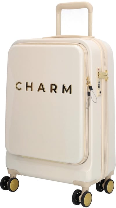 Charm London Capetown Koffer - Handbagage - Hardschalig - Laptopvak 15.6 inch - TSA - Travel - Zwenkwielen - Reizen - Beige