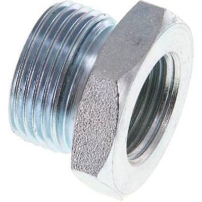 G 3/8'' x M22x1.5 F/M Verzinkt Stalen Verloopring 250 Bar - Hydrauliek