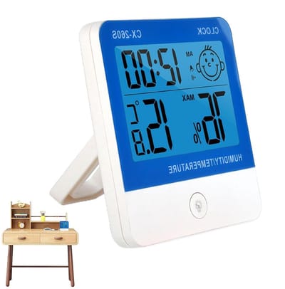 Binnenthermometer Hygrometer - Luchtvochtigheidsmeter - Comfort Binnen - Achtergrondverlichting Oogbescherming - 93 x 102 cm - Wit