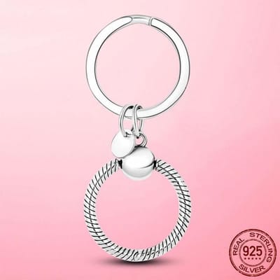 925 Sterling Zilver Sleutelhanger Hanger Zilver 925 Sleutelhanger Originele Bedel Kralen Geschikt voor Dames Armband DIY Accessoires Sieraden white