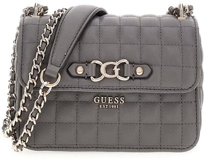GUESS schoudertas avondtas Nadira Mini Convertible Xbody Flap Bag Slate grijs
