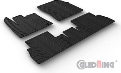 Gledring Rubbermatten passend voor Citroën Berlingo Multispace / Opel Combo Tour (MPV) / Peugeot Rifter 9/2019- (Variabele stoelen) (T Profil 5-delig + ovale montageclips)