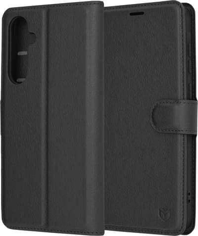 Hoesje geschikt voor Samsung Galaxy A35 - Techsuit Leather Folio Book Wallet Case - Zwart