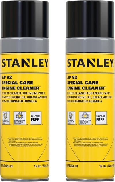STANLEY AP-92 Engine Cleaner Spray – 2 × 360 ml – Hoog Oplossend Vermogen – Non-Corrosive Ontvetter voor Motoren & Onderdelen