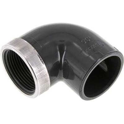 PVC 90graden L-Lijmmof 40x51mm x Binnendraad Rp 1 1/4''