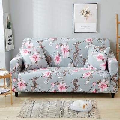 Housses de Canapé Imprimées S -Emiga Pour Salon Housse Élastique Extensible Housse Sectionnelle d'Angle 1 /2 /3 /4 Places 1-seater 90-140cm white