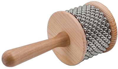 Dailygoods - Houten Cabasa Percussie Instrument met Metalen Kralen