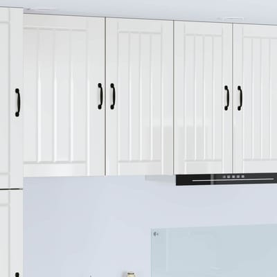vidaXL - Wandkast - LUCCA - Hoogglans - Wit - 40 - x - 31 - x - 80 - cm - Bewerkt - hout