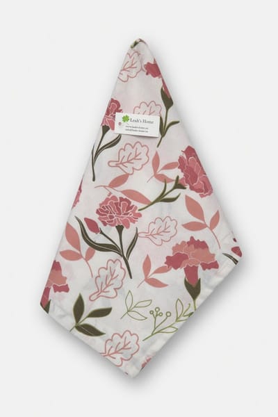 Keukendoek - Set van 2 - Anjer - Bloem - Keukenset - Theedoek -Keukentextiel - Moederdag