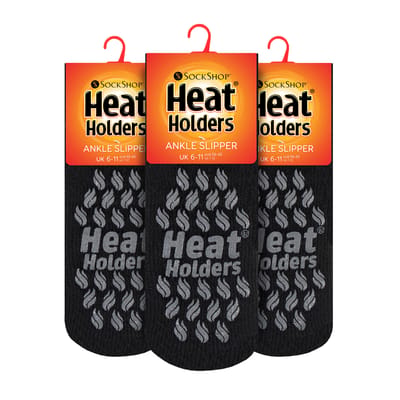 Thermische pantoffels voor heren van Heat Holders - 3-pack lage antislipsokken