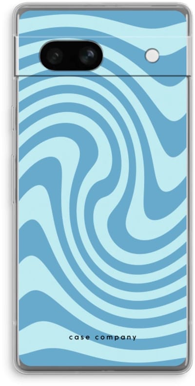 Case Company® - Hoesje geschikt voor Google Pixel 7A hoesje - Swirl Blauw - Soft Cover Telefoonhoesje - Bescherming aan alle Kanten en Schermrand