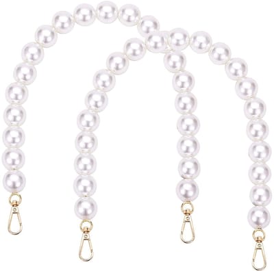 Dailygoods- Schoudertas Parelketting 40cm - Handtas Accessoire - Decoratieve Ketting - Metalen Gesp - Roestvrij Staal - Luxe Uiterlijk