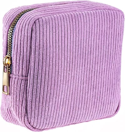 Draagbare Corduroy Opbergtas voor Menstruatieproducten, Schattige Tas voor Meisjes, Tampon- en Menstruatiecup Houder, Perfect voor Vrouwen en Tieners