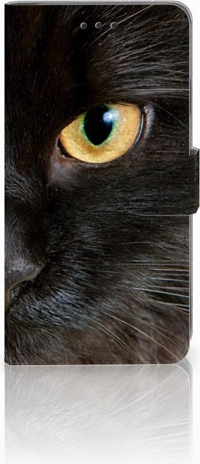 Boekhoesje voor Apple iPhone Xs Max Telefoonhoesje met Pasjes Zwarte Kat