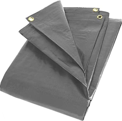 Afdekzeil 280g/m², 4x6m (24m²), grijs, waterdicht zeil, beschermzeil