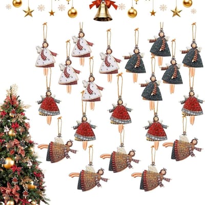 20 Houten Engel Kersthangertjes, Geluksymbolen voor Feestdagen en Decoraties | Perfecte Kerstcadeaus voor Nieuwjaarsvieringen en Feestjes