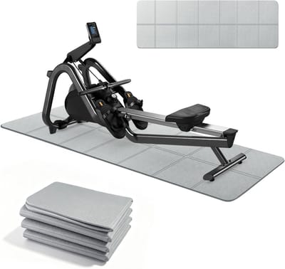 Opvouwbare vloerbeschermingsmat voor fitnessapparatuur, geluidsisolatie, antislip, 183 x 61 cm, ideaal voor loopband en hometrainer