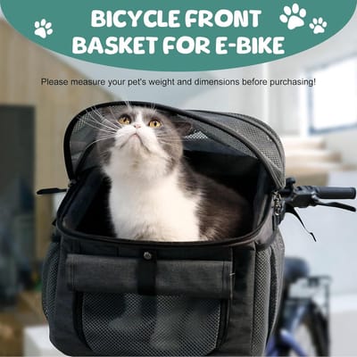Fietsmand voor honden - Hondenrugzak - Veilig Vervoer - 2-in-1 Opvouwbaar - 5 kg Draagvermogen - Zwart