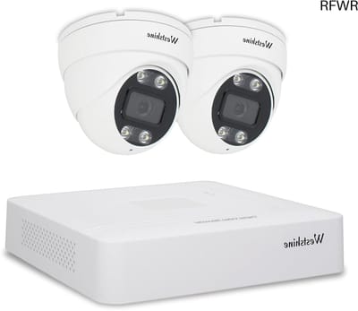 RFWR® Beveiligingscamera 4-kanaals 1080p DVR-set met 2 metalen dome-camera's en externe toegang