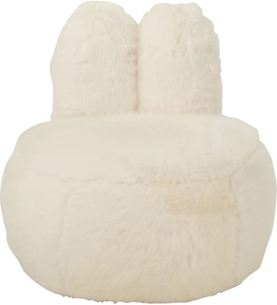 J-Line kruk Fur Bunny Ears - hout - wit