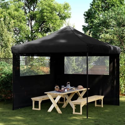 Opvouwbare Partytent - Pop-up Paviljoen - Feesten Buiten - Snel Opzetbaar - 3x3 Meter - Zwart