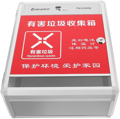 Batterij Recycling Box - Batterij Organizer Container - Batterijen Verzamelen - Duidelijke Categorieaanduidingen - 33 x 27 x 14 cm