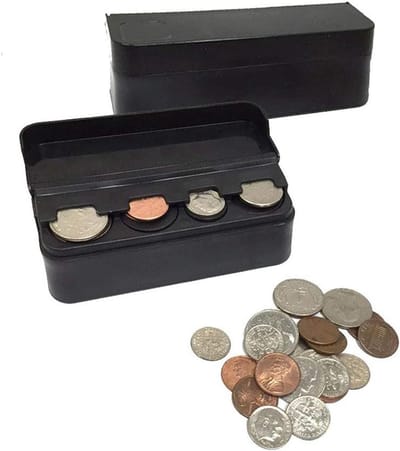Munten Opbergkoffer - Wisselgeld Houder - Auto Organiseren - Compact Ontwerp - 2 Stuks - Zwart
