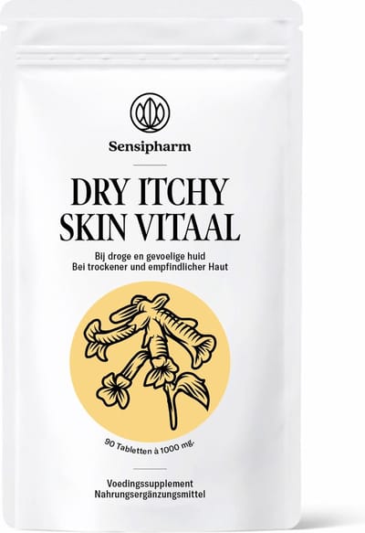 Sensipharm® Dry Itchy Skin Vitaal - Huid Supplement - Voedt de Huid van Binnenuit - 90 Tabletten