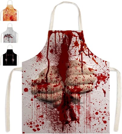 Scary Bloody Butcher Schort voor Volwassenen, 65x75cm, Verstelbaar, Waterdicht, Geschikt voor Halloween, Cosplay en Koken