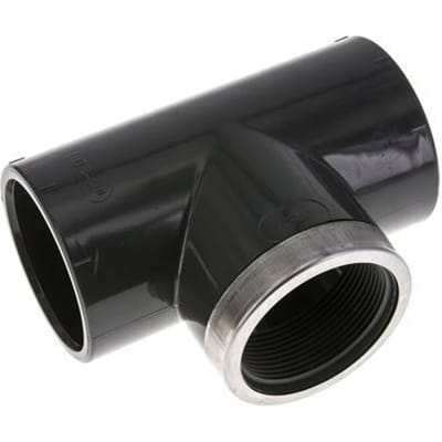 PVC T-Stuk Lijmmof 63mm x Binnendraad Rp2 ''