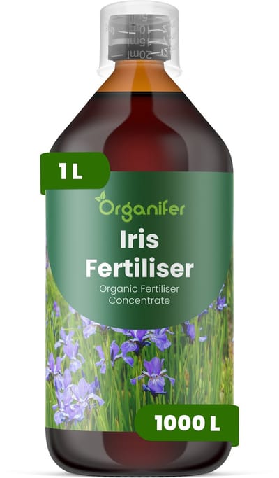 Vloeibare Meststof Voor Iris 1 L Voor 1000 L - Npk - 2-1-8 - Knopvorming - Langdurige Bloei - Kleurrijke Bloei - Wortelontwikkeling - Sterke Bladeren - Stevige Stelen - Gezonde Rhizomen - Droogtetolerantie - Kleurintensiteit - Organifer
