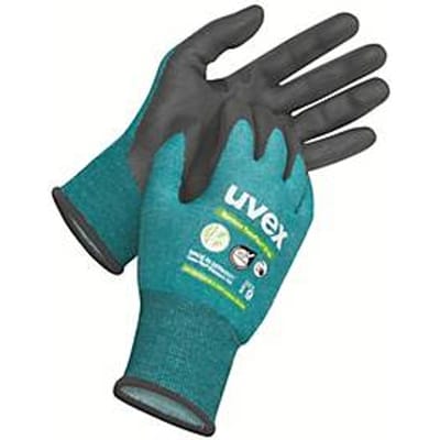 Beschermende handschoen Uvex Bamboo TwinFlex® D XG, 10 paar, EN 407, hittebescherming tot 100°C, geschikt voor aanraakschermen, Bamboo TwinFlex® technologie, groen, maat 6