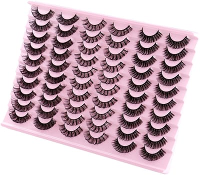 Dailygoods- Valse Wimpers 30 Paar - 3D Volume - Zwart - Pluizig - Dikke Wimpers - Herbruikbaar - Nepwimpers