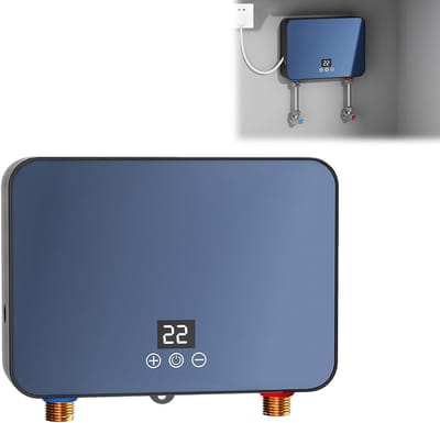 Doorstroomverwarmer - Mini Boiler - Warm Water - Intelligente Temperatuurregeling - 6000 W - Blauw