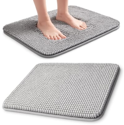 Luft Badmat - Absorberend - Douche - Mat - Geschikt voor badkamer en WC - 60 x 40 cm - Grijs