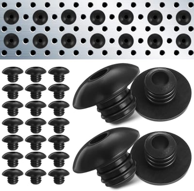 Pack van 120 Waterdichte Rubber Doppen voor Haakjes, Perforatieplaten en Pegboard - Zwart Silicone Rubber, Ideaal voor Organisatie en Bescherming