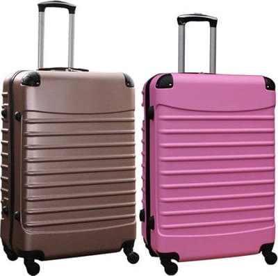 Travelerz kofferset 2 delige ABS groot - met cijferslot - 95 liter - rose goud - licht roze