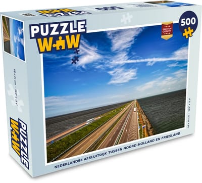Puzzel Nederlandse Afsluitdijk tussen Noord-Holland en Friesland - Legpuzzel - Puzzel 500 stukjes
