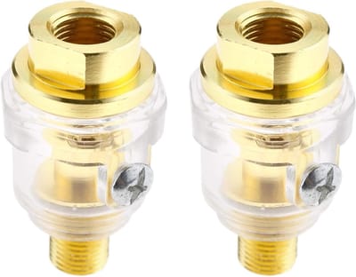 Mini Oiler Lubricant 1/4" BSP - Messing In-Line Oiler voor Luchtcompressor en Pneumatische Gereedschappen, Ideaal voor Onderhoud en Efficiëntie