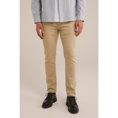 We Fashion 5-pocket Mid Waist Beige Maat: W29L32 | Chino's Outlet | Heren | Beige
