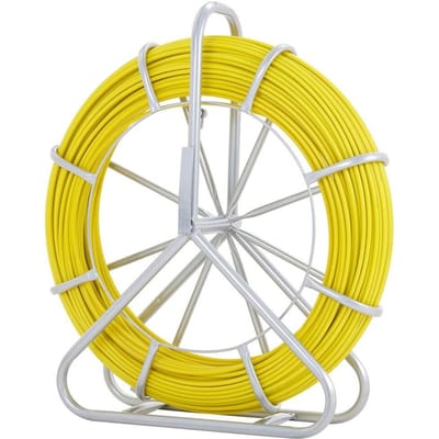 Glasvezel Trekveer, 656 ft, 1/4 inch, Kabeltrekker voor Leidingen, Kabeltrekker met Stalen Spoelhouder, 3 Trekkopen, Visgereedschap voor