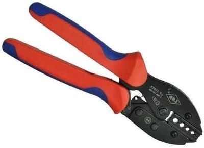 Handkrimptang - Krimpgereedschap - Kabels Verbinden - Zeskantige Krimp - 220mm Lengte - Blauw Rood
