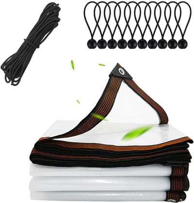 Duurzaam Waterdicht PVC Zeil met Oogjes, Transparant Zeil voor Tuin en Bescherming, Ideaal voor Tent en Beschutting