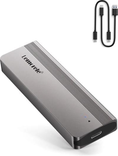 Lemorele SD2L M.2 NVMe SSD Behuizing – USB-C 3.1 Gen2 10Gbps – Externe SSD Enclosure – 2230/2242/2260/2280 – Aluminium – Zonder SSD